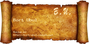 Bort Ubul névjegykártya